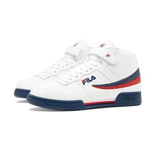 New Fila F-13 White, Navy and Red High-Top Sneakers Kid's Size 5.5